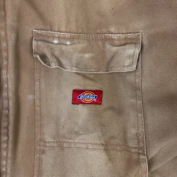 Vintage 90s Dickies Jacket Mens 2XL Tan Detroit Style Workwear Chore Distressed - Picture 3 of 14